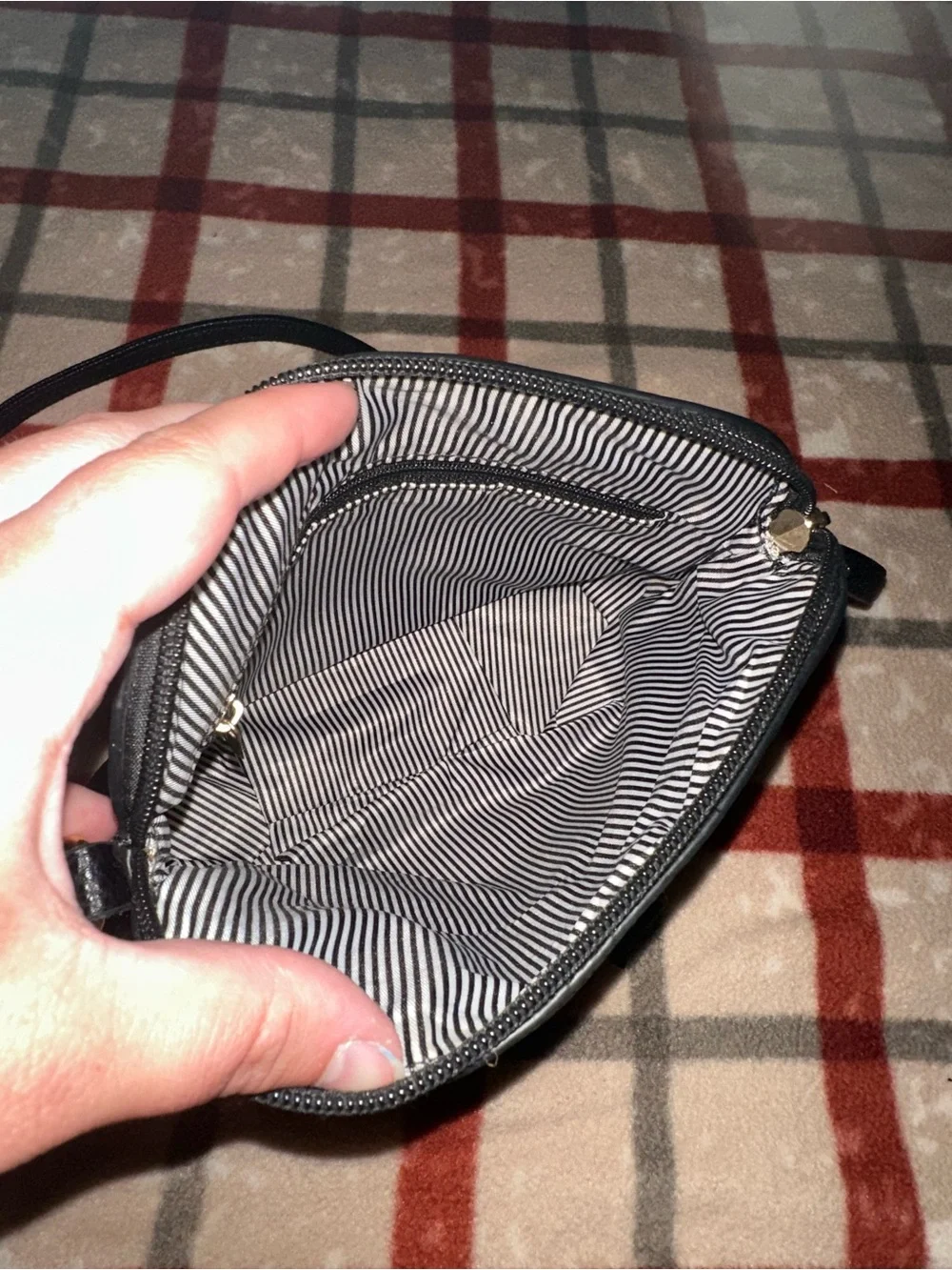 Unbranded Classic Black Leatherette Crossbody Bag with Tassel Zip